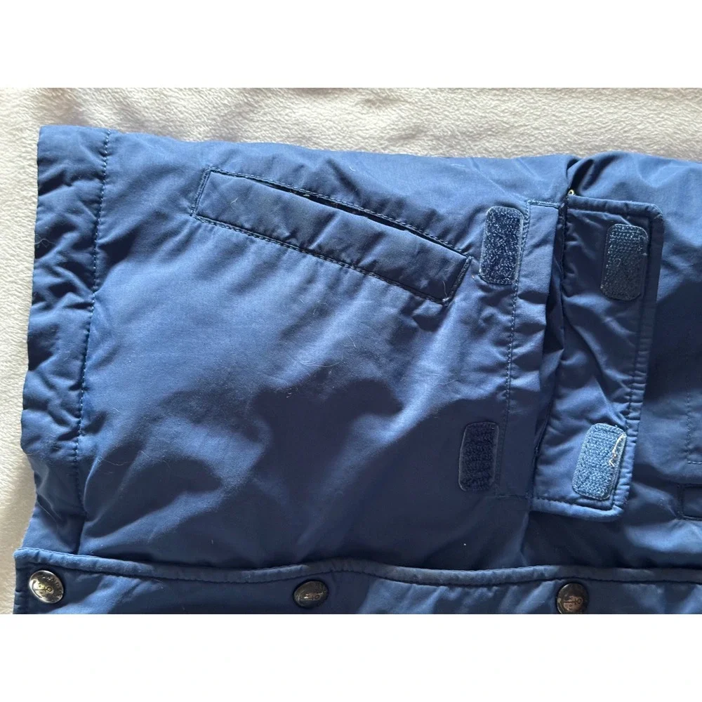 Lands End Kids Navy Blue Grow-A-Longs Hooded Winter Parka Jacket Size M 5-6